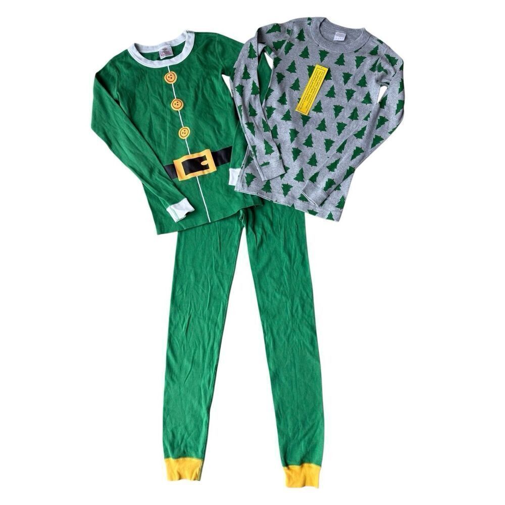 Hanna Andersson Kids Unisex Organic Cotton Christmas Pajama 3pc Set Size 12